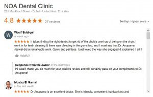 NOA Dental clinic google reviews